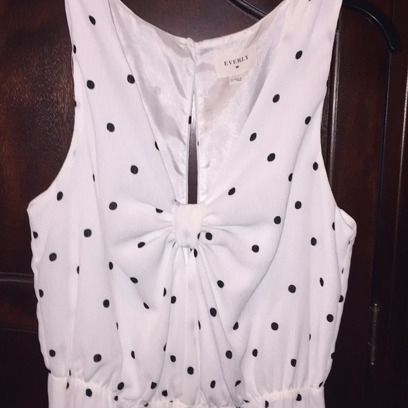 White jumpsuit with black polkadots! - Picture 2 of 6